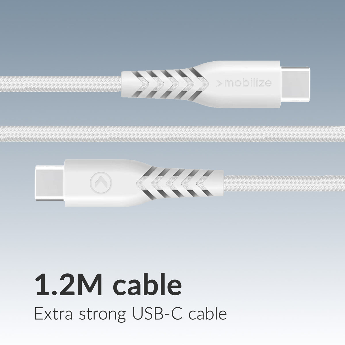 Mobilize Wall Charger Usb-C + Usb Gan 30W With Pd/Pps + Usb-C Nylon Cable 1.2M White