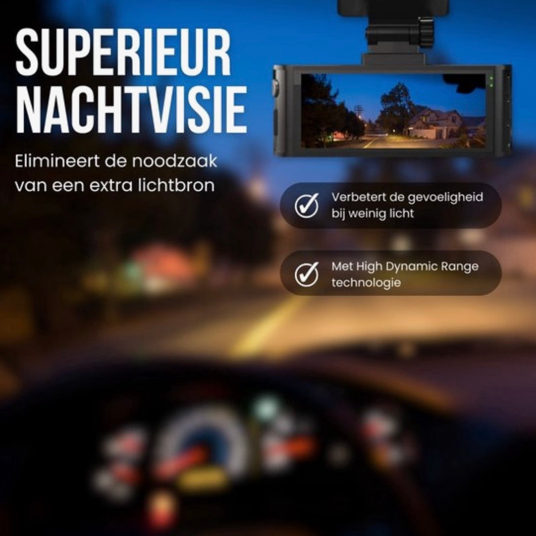 REDTIGER F7N Touch Pro – 4K Dual Dashcam met GPS, WiFi & 128GB